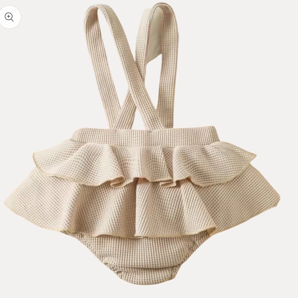 Beige Ruffled Baby Romper